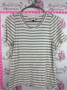 CAbi tshirt nautical stripes White and Black Striped Scoop Neck Tee